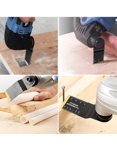 Kit de Cuchillas de Sierra Oscilante Titanio 91 Piezas KAERMO