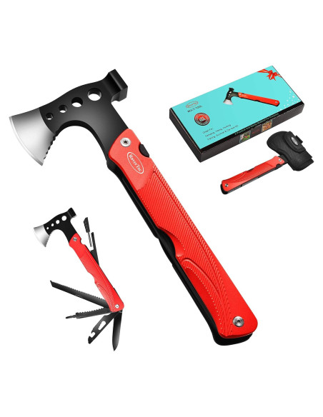 Hacha Multiherramienta RoverTac 14-en-1 para Camping y Supervivencia