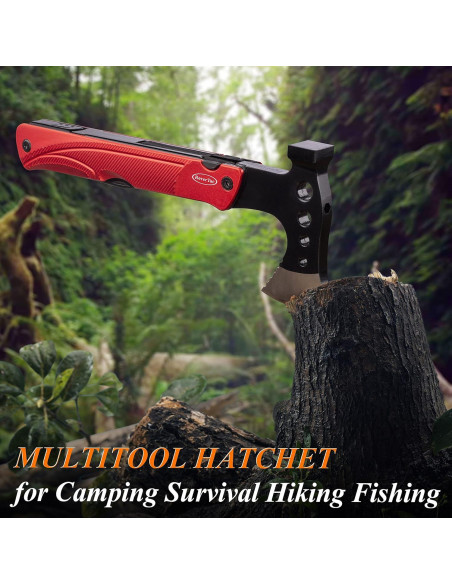Hacha Multiherramienta RoverTac 14-en-1 para Camping y Supervivencia