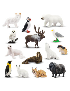 Toymany 14PCS Figuras Mini Animales Árticos Juguetes Educativos