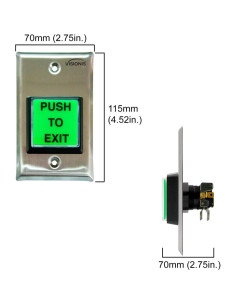 Botón de Salida Visionis VIS-7000 Verde Acero Inoxidable LED 2