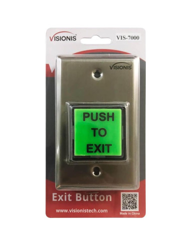 Botón de Salida Visionis VIS-7000 Verde Acero Inoxidable LED