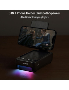 Soporte para Teléfono con Altavoz Bluetooth ASEAT F19 LED 2