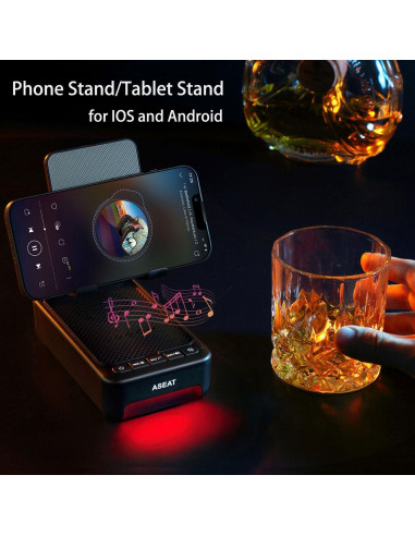 Soporte para Teléfono con Altavoz Bluetooth ASEAT F19 LED