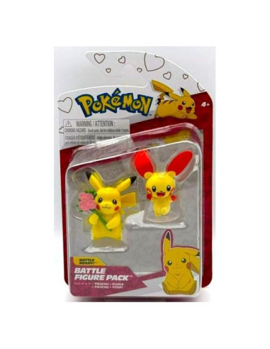 Figuras de Batalla Pokemon Pikachu y Plusle - San Valentín
