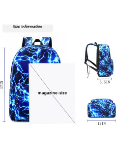 Mochila Escolar Impermeable 43 cm Azul para Niños y Adolescentes 2