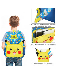 Mochila y Estuche Pikachu Bioworld 2 Piezas 40 cm para Niños 2