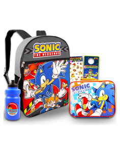 Mochila Sonic the Hedgehog 16" (40.64 cm) + Lonchera y Calcomanías