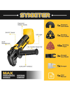 Herramienta oscilante inalámbrica Synxiter 20V 22 piezas 2
