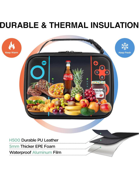 Lonchera Aislada Gamer Hairao - Bolsa de Almuerzo 3.4kg Lonchera Aislada Gamer Hairao - Bolsa de Almuerzo 3.4kg