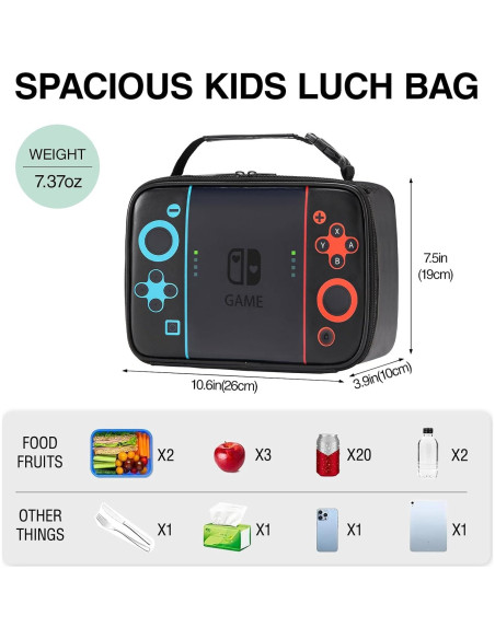 Lonchera Aislada Gamer Hairao - Bolsa de Almuerzo 3.4kg Lonchera Aislada Gamer Hairao - Bolsa de Almuerzo 3.4kg