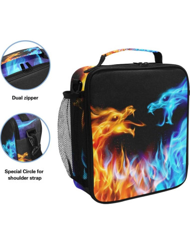 Bolsa Térmica Aislante AUUXVA Dragones Llamativos 24.1L