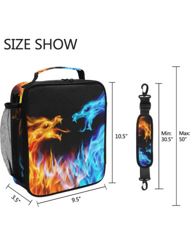 Bolsa Térmica Aislante AUUXVA Dragones Llamativos 24.1L