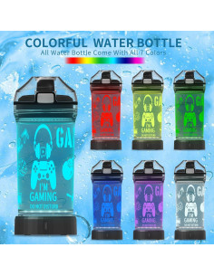 Botella de Agua OkiyiD 14 oz con Luz LED 3D para Niños 2