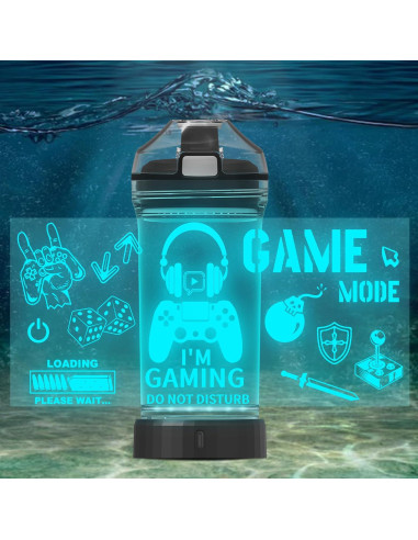 Botella de Agua OkiyiD 14 oz con Luz LED 3D para Niños