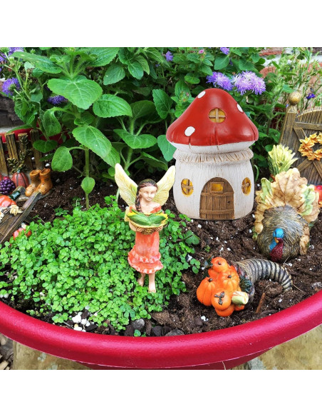 4 Casas de Hadas Miniatura POPKER - Decoración Jardín 5.46cm