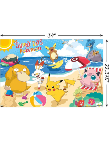 Póster de Playa Pokémon Trends International 56.8x86.4 cm