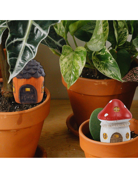 4 Casas de Hadas Miniatura POPKER - Decoración Jardín 5.46cm