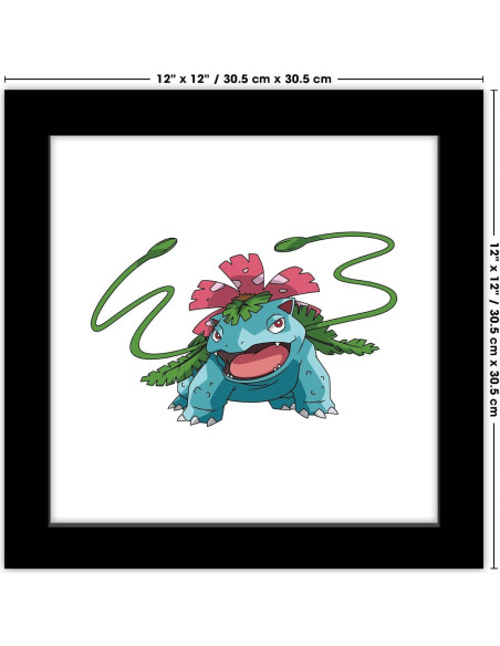 Arte de Pared Gallery Pops Pokemon Venusaur con Marco Negro 30.48 cm