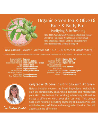 Barra de Jabón Natural Solution Aceite de Oliva y Té Verde 6 Unidades