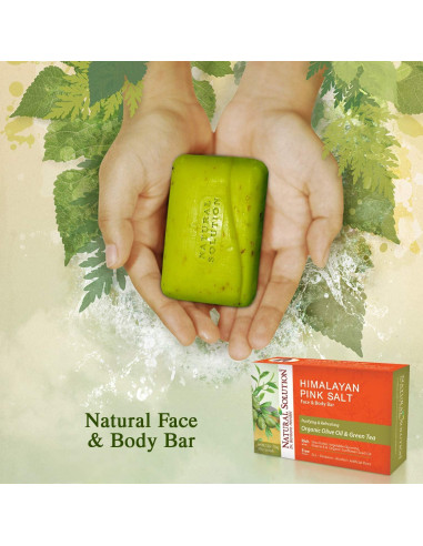 Barra de Jabón Natural Solution Aceite de Oliva y Té Verde 6 Unidades