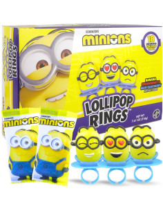 Anillos Lollipop Minions - 18 Caramelos Individuales Sabores Fruta 2