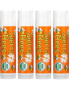 Bálsamos Labiales Orgánicos Sierra Bees Mandarina Manzanilla 4x4.25g 2