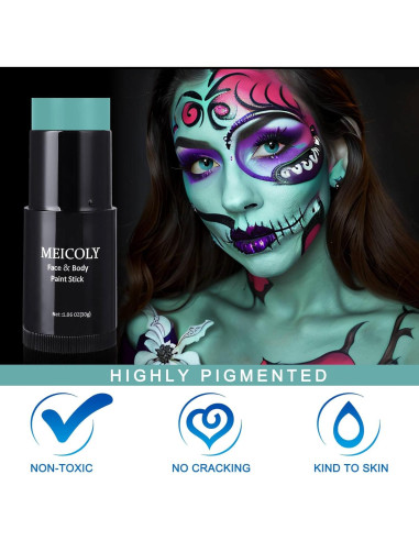 Pintura Facial y Corporal MEICOLY Teal 30g a Prueba de Agua