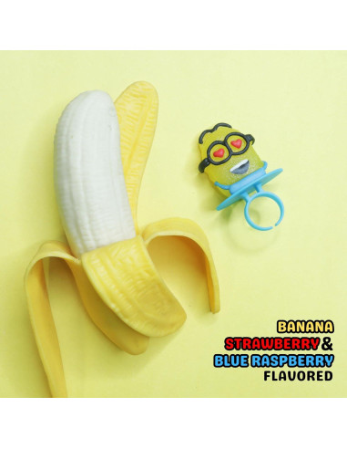 Anillos Lollipop Minions - 18 Caramelos Individuales Sabores Fruta