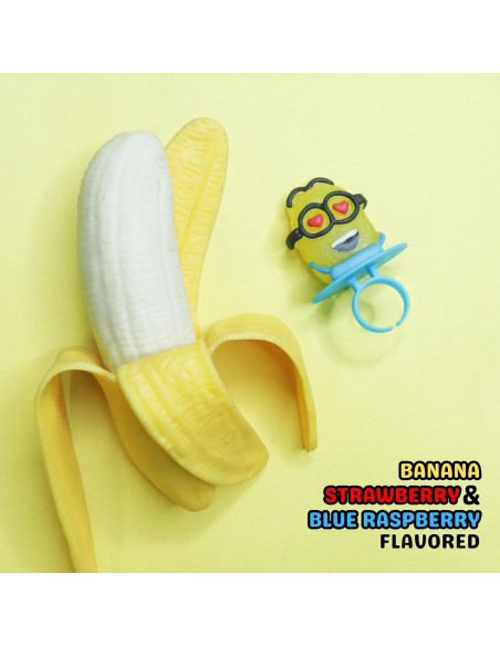 Anillos Lollipop Minions - 18 Caramelos Individuales Sabores Fruta