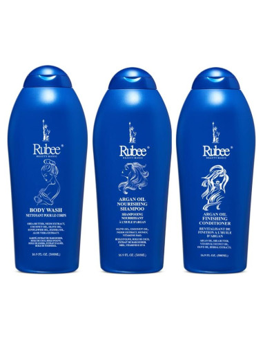 Paquete de 3 Champú y Acondicionador Rubee - 450 g - Cuidado Capilar