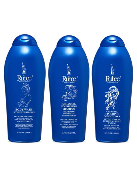 Paquete de 3 Champú y Acondicionador Rubee - 450 g - Cuidado Capilar