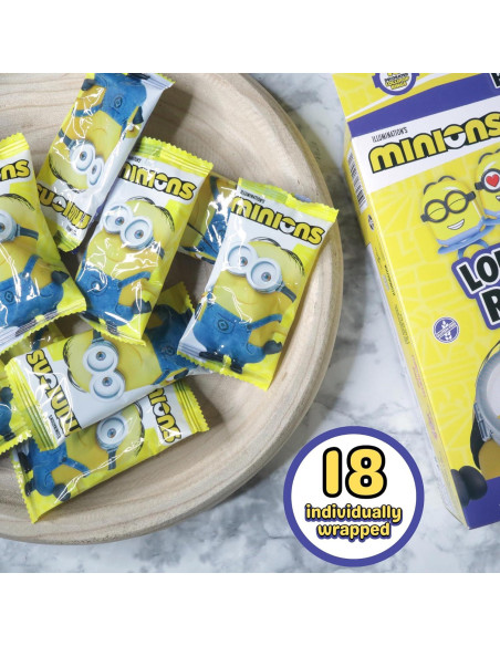 Anillos Lollipop Minions - 18 Caramelos Individuales Sabores Fruta