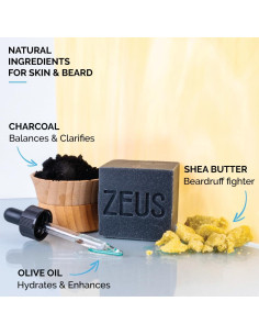 Barra de Champú para Barba ZEUS Sándalo 99.22g Natural 2