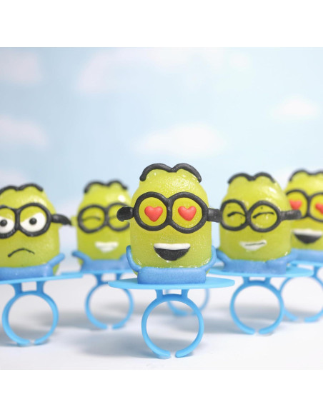 Anillos Lollipop Minions - 18 Caramelos Individuales Sabores Fruta