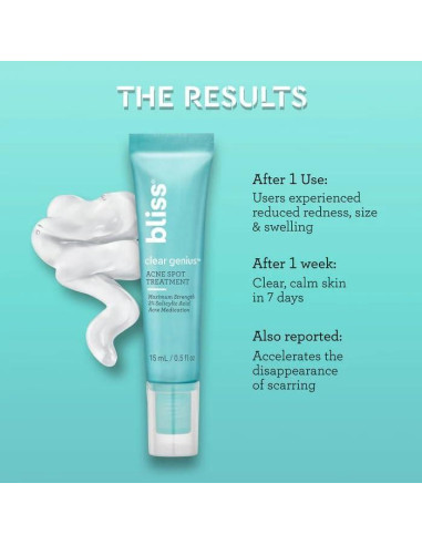 Tratamiento de Manchas de Acné Bliss Clear Genius 2% Ácido Salicílico 14.79 ml