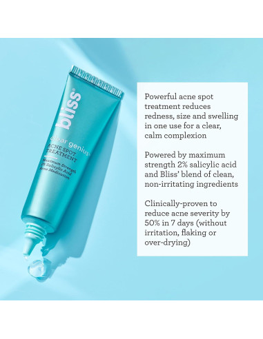 Tratamiento de Manchas de Acné Bliss Clear Genius 2% Ácido Salicílico 14.79 ml