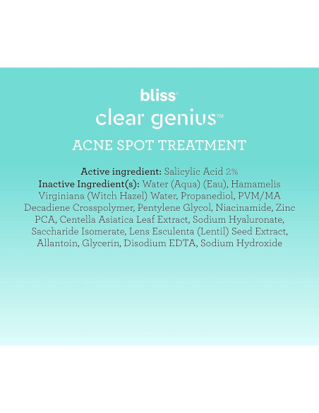 Tratamiento de Manchas de Acné Bliss Clear Genius 2% Ácido Salicílico 14.79 ml