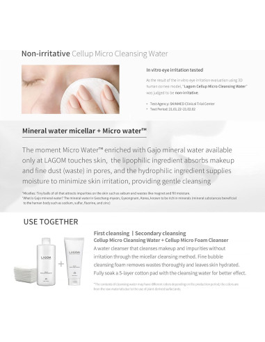 LAGOM Agua Micelar Limpiadora Facial 350 ml Hidratante