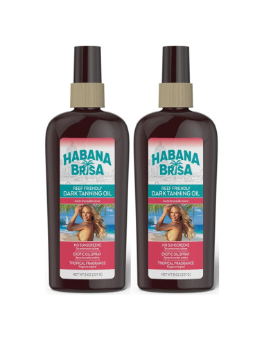 Aceite Bronceador Mineral Oscuro Habana Brisa 2x240ml Vegano