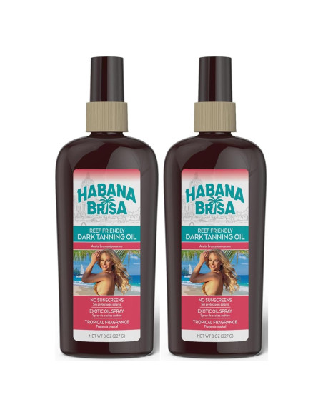 Aceite Bronceador Mineral Oscuro Habana Brisa 2x240ml Vegano