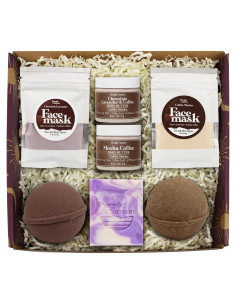 Caja de Regalo Spa 7 Piezas Café Rico Mocha y Lavanda