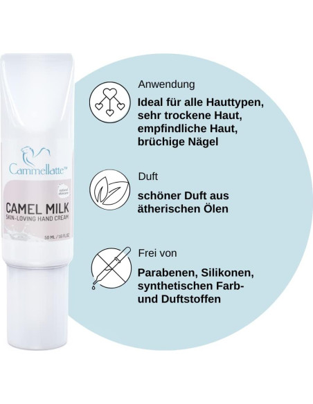 Crema de Manos Cammellatte 50ml - Leche de Camello y Aloe Vera