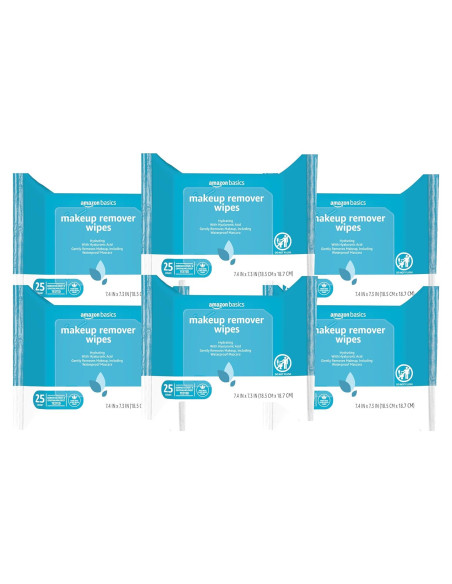 Toallitas Desmaquillantes Amazon Basics 25 Unidades x 6 Paquetes