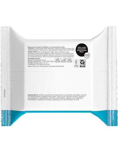 Toallitas Desmaquillantes Amazon Basics 25 Unidades x 6 Paquetes