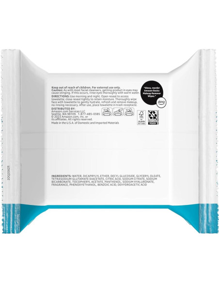 Toallitas Desmaquillantes Amazon Basics 25 Unidades x 6 Paquetes