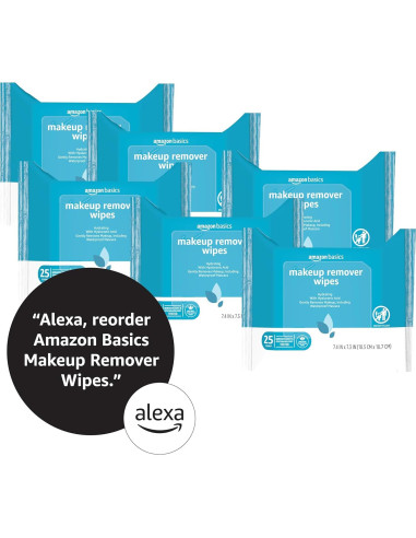 Toallitas Desmaquillantes Amazon Basics 25 Unidades x 6 Paquetes