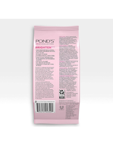 Toallitas Micelares Pond's Rosa Iluminadora 25 Unidades