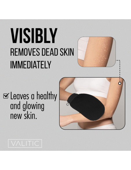 Guante Exfoliante Valitic Negro - Esfregador Corporal y Facial