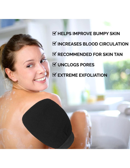 Guante Exfoliante Valitic Negro - Esfregador Corporal y Facial